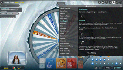 Supporto live Ice Fishing Evolution Gaming